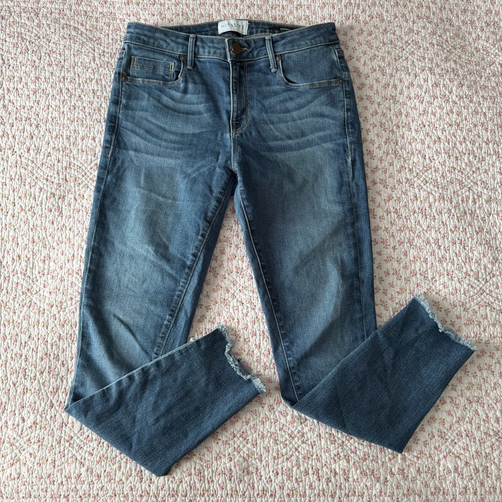 Parker Smith | Skinny Jeans - Step Raw hem Design Medium Blue Wash Stretchy 28